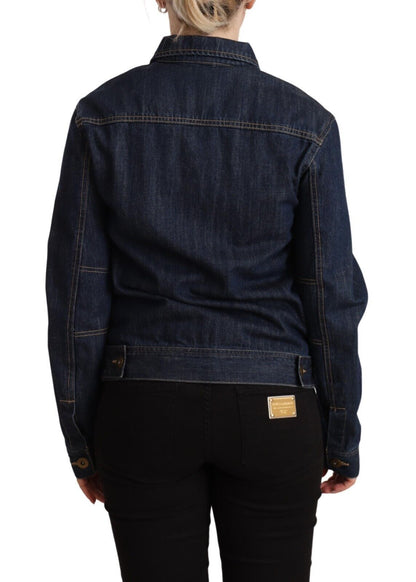 Elegant Dark Blue Denim Jacket