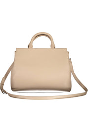 Beige Polyethylene Women Handbag