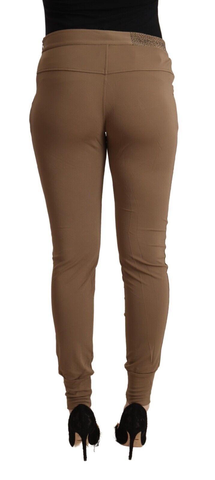 Chic Brown Mid Waist Tapered Pants