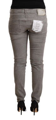 Sleek Gray Skinny Low Waist Jeans