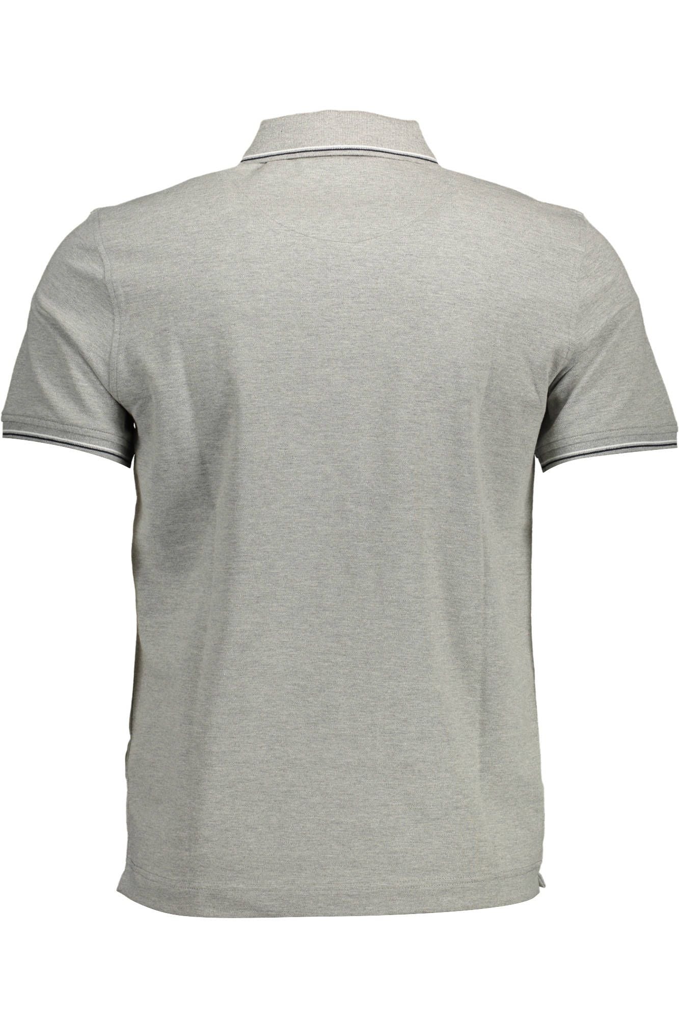 Gray Cotton Men Polo Shirt