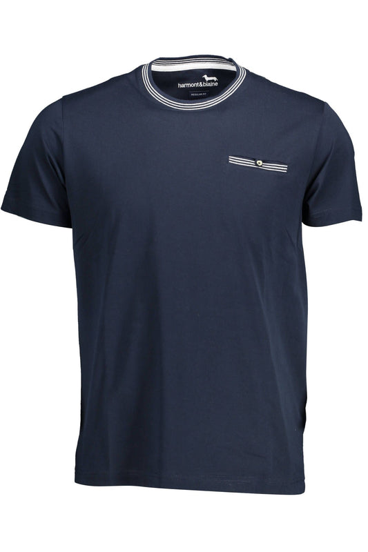 Blue Cotton Men T-Shirt