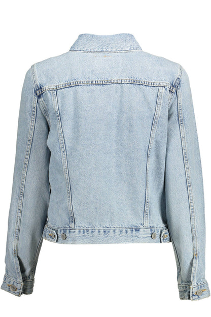 Light Blue Cotton Women Jacket