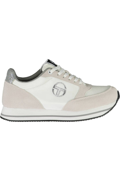 White Polyester Women Sneaker