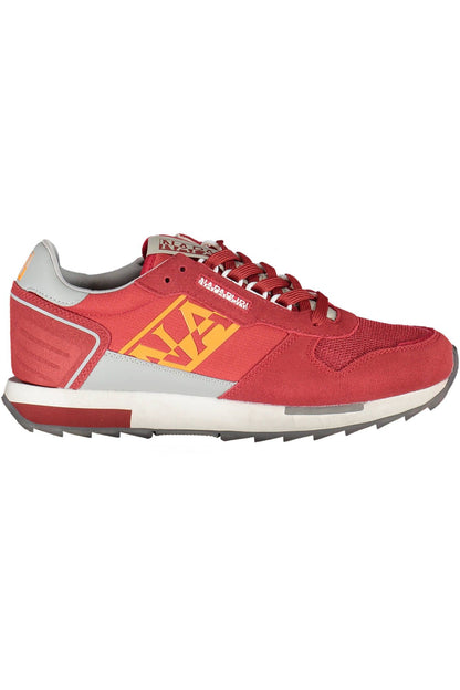 Red Polyester Men Sneaker