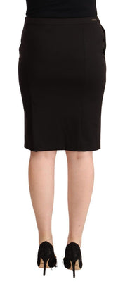 Sleek Black Pencil Skirt Knee Length