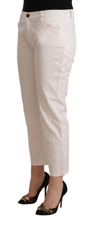 Jean court en denim taille moyenne en coton blanc