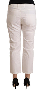 Jean court en denim taille moyenne en coton blanc