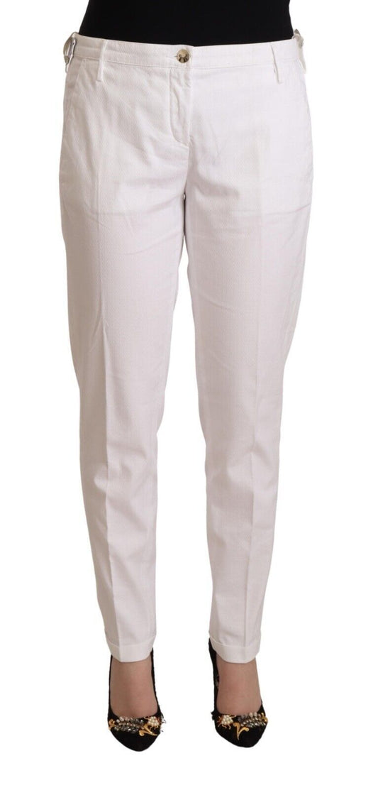 Pantalon Birgitte fuselé blanc taille moyenne