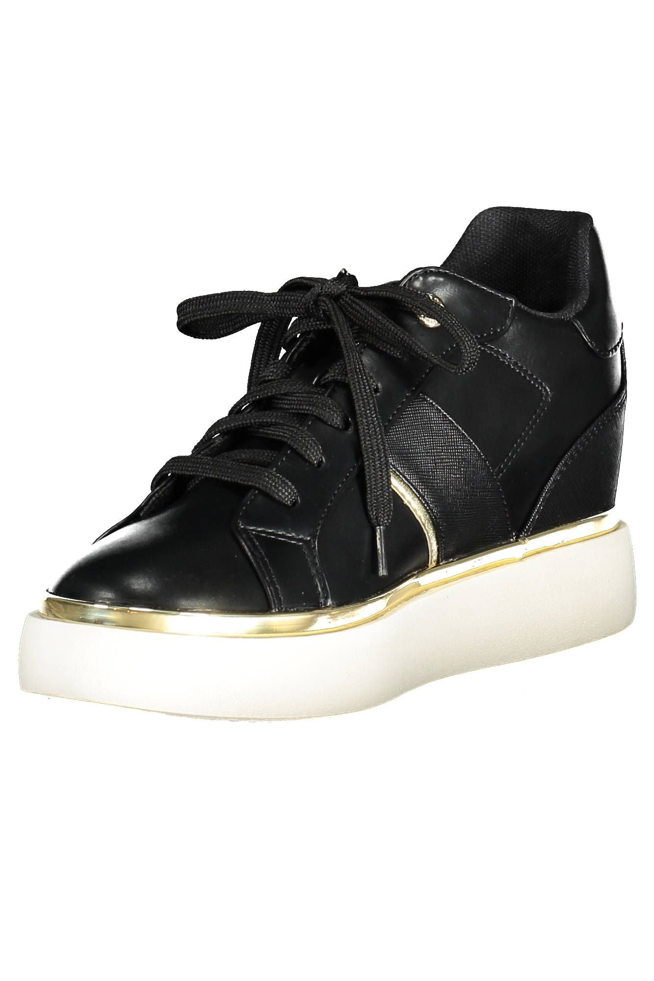 Black Polyester Women Sneaker