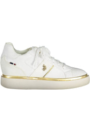 White Polyester Women Sneaker