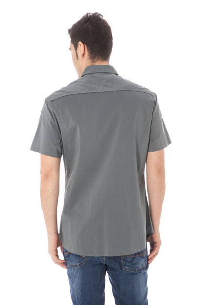 Gray Cotton Men Shirt