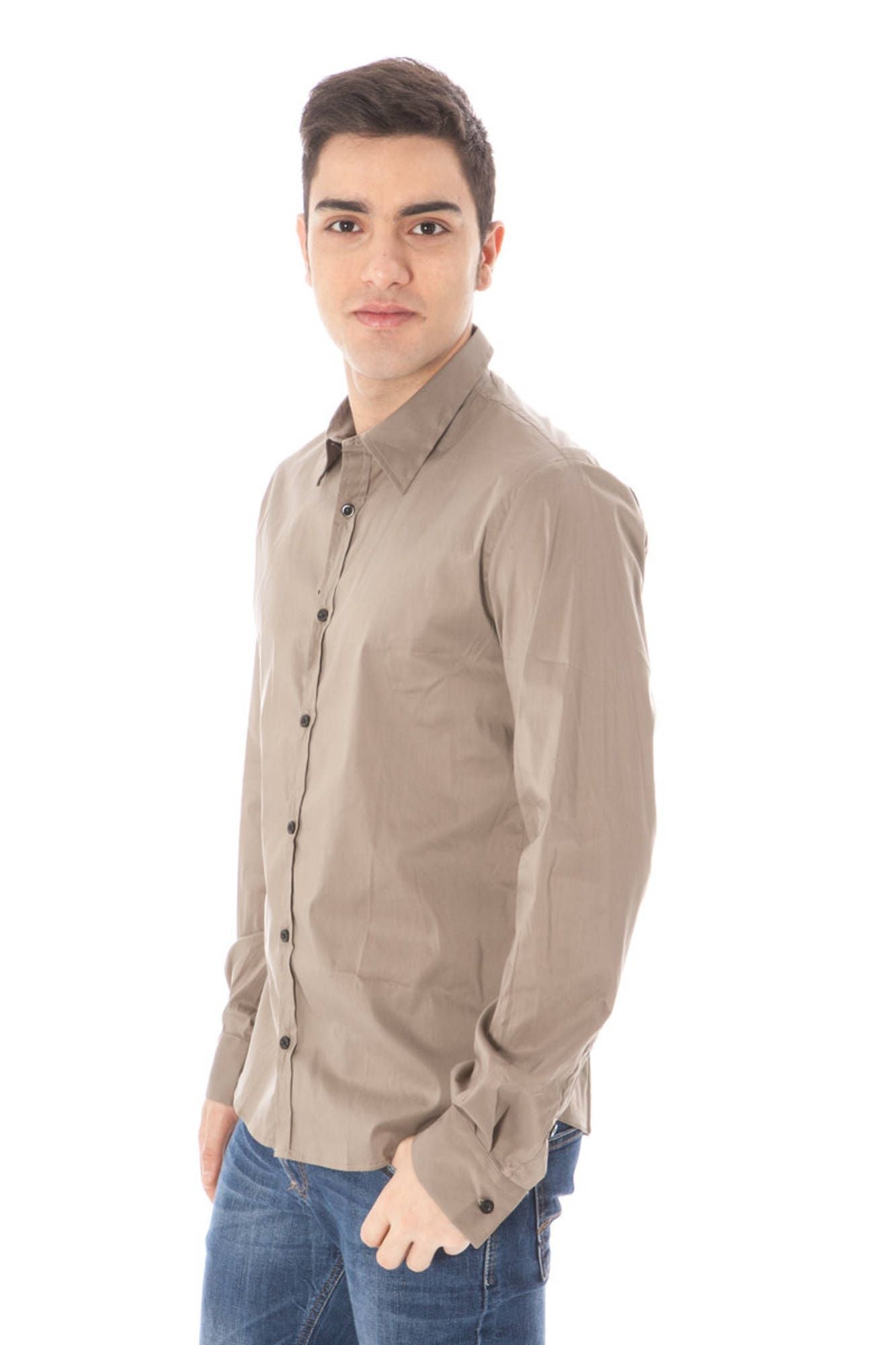 Green Cotton Men Shirt