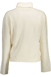 White Acrylic Women Turtleneck Sweater