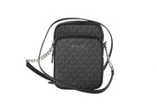 Medium Signature Leather North South Chain Crossbody Handbag Black