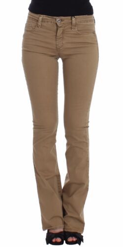 Pantalon en denim beige à jambe droite Jean stretch