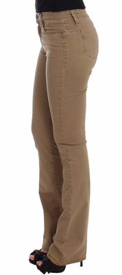 Chic Beige Straight Leg Fashion Jeans