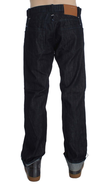 Elegant Straight Fit Blue Mens Jeans