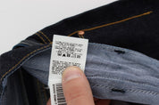 Blaue, gerade geschnittene Jeans aus Baumwolle in normaler Passform