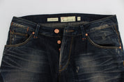 Gerade geschnittene Jeans mit niedriger Taille in blauer Waschung