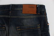 Gerade geschnittene Jeans mit niedriger Taille in blauer Waschung