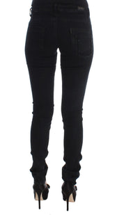 Schwarze Slim-Fit-Denim-Jeans aus Baumwolle