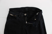 Schwarze Slim-Fit-Denim-Jeans aus Baumwolle