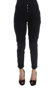 Jean court coupe slim en coton noir