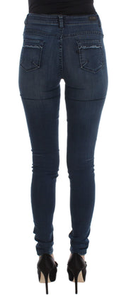 Blaue Slim-Fit-Jeans aus Baumwollmischung