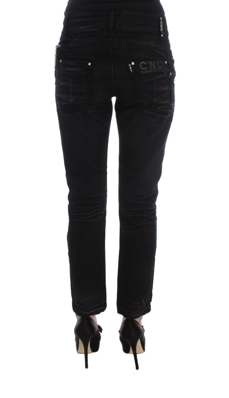 Jean slim ample en coton noir