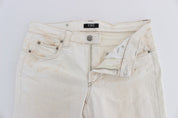 Chic White Slim Fit Designer Jeans