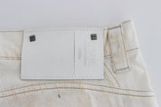 Chic White Slim Fit Designer Jeans