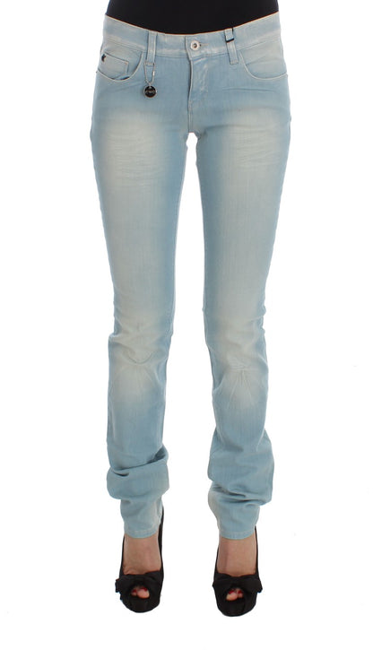 Blaue Super-Slim-Fit-Jeans aus Baumwollmischung