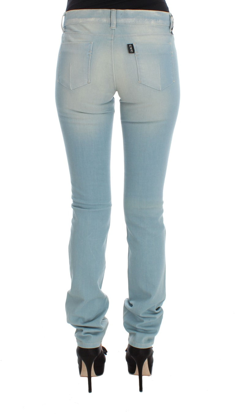 Blaue Super-Slim-Fit-Jeans aus Baumwollmischung