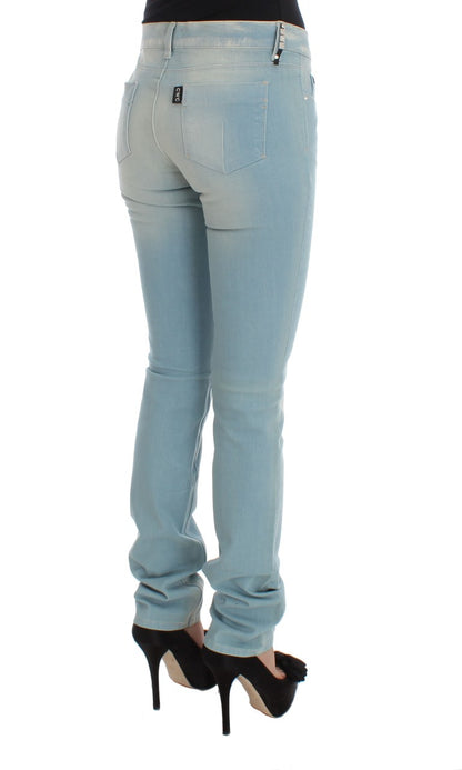 Blaue Super-Slim-Fit-Jeans aus Baumwollmischung