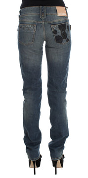 Chic Slim Fit Bootcut Jeans in Blue Wash