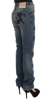 Chic Slim Fit Bootcut Jeans in Blue Wash