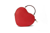 Love Shack Candied Cherry Saffiano Top Handle Heart Crossbody Handbag Red