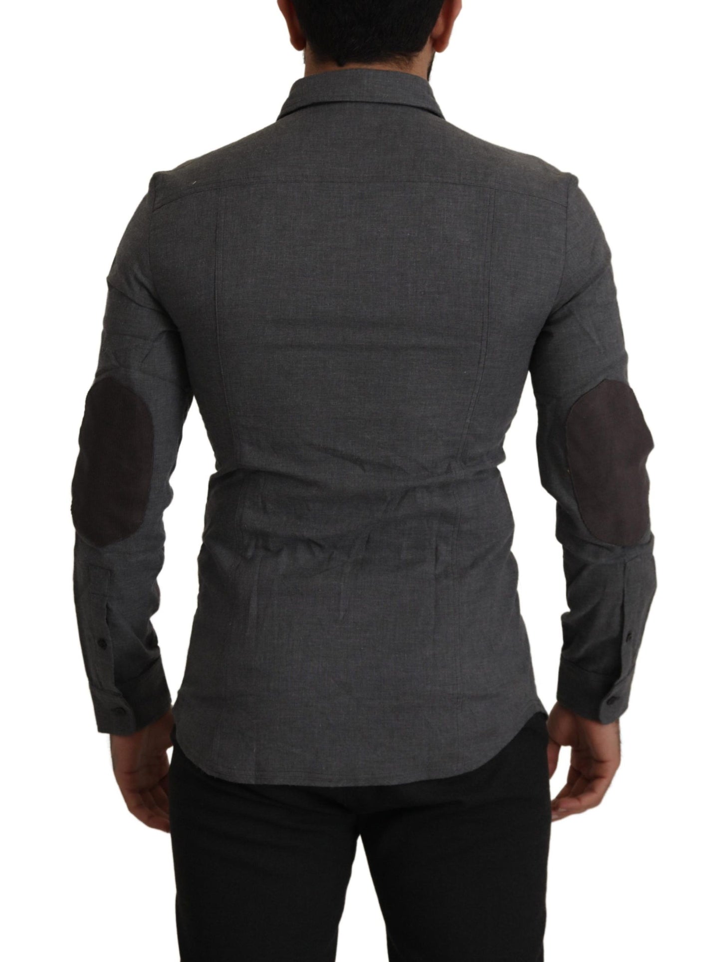 Chemise décontractée en coton gris foncé pour hommes