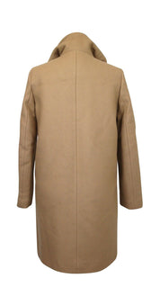 Manteau en laine Camel Kurt pour femmes, capuche avec bordure en fourrure