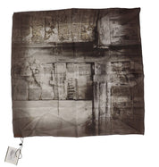 Elegant Newspaper Print Cotton Scarf