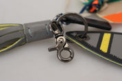 Multicolor Rocket Ship Silver Tone Metal Keychain