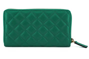 Elegant Quilted Leather Zip Wallet