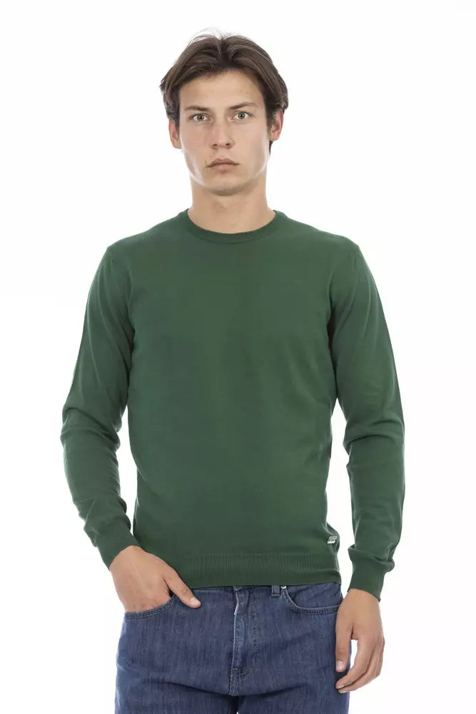 Green Cotton Mens Sweater