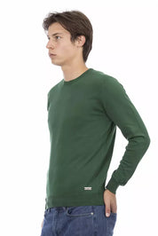 Green Cotton Mens Sweater