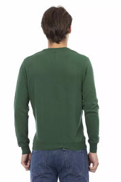 Green Cotton Mens Sweater