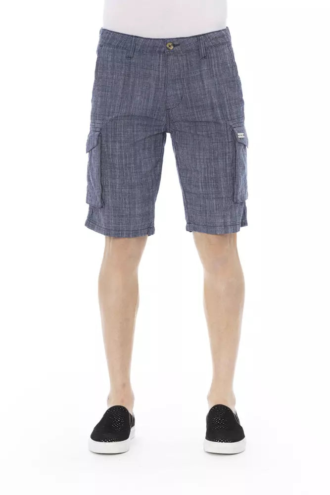 Blaue Baumwollshorts