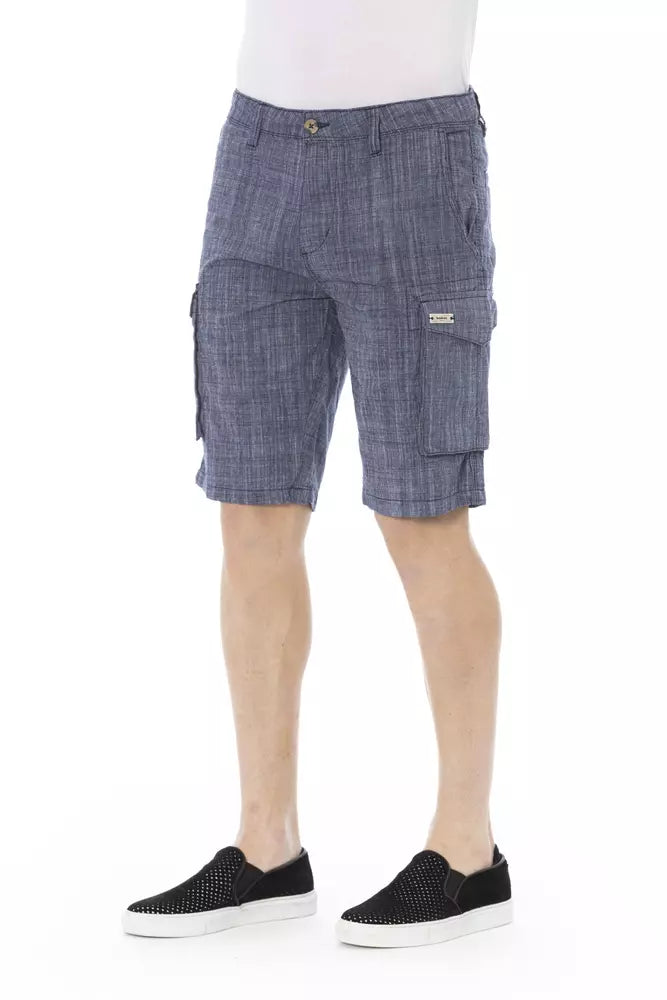 Blaue Baumwollshorts