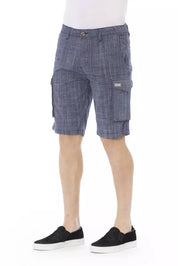 Blaue Baumwollshorts