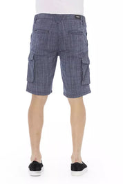 Blaue Baumwollshorts